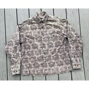 John Rich & Bros WOOLRICH Heavy Flannel Shirt Bison Buffalo All Over Print M